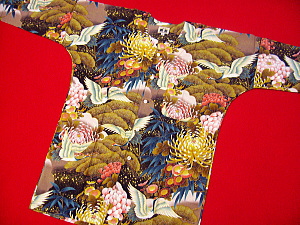 義若オリジナル鯉口シャツ、ダボシャツ　激安セール　松と乱菊に鶴